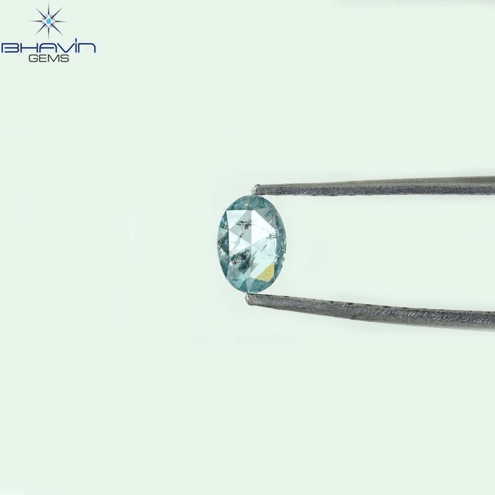 0.22 CT Oval Shape Natural Diamond Blue Color I2 Clarity (4.78 MM)