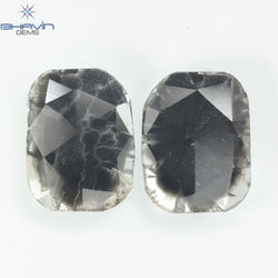 1.75 CT/5 ピース スライス形状 天然ダイヤモンド ソルト アンド ペッパー カラー I3 クラリティ (10.45 MM)
