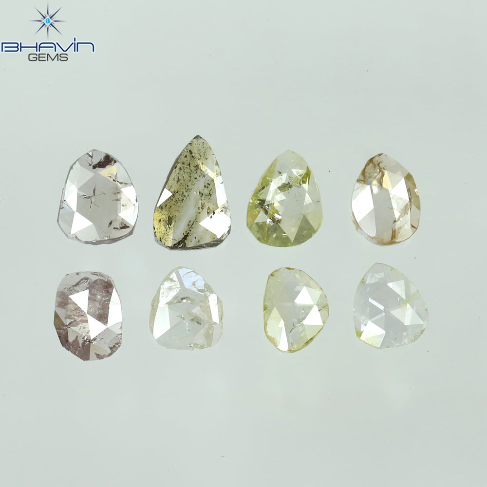 0.67 CT/8 Pcs Polki Rosecut Shape Natural Diamond Mix Color I2 Clarity (4.65 MM)
