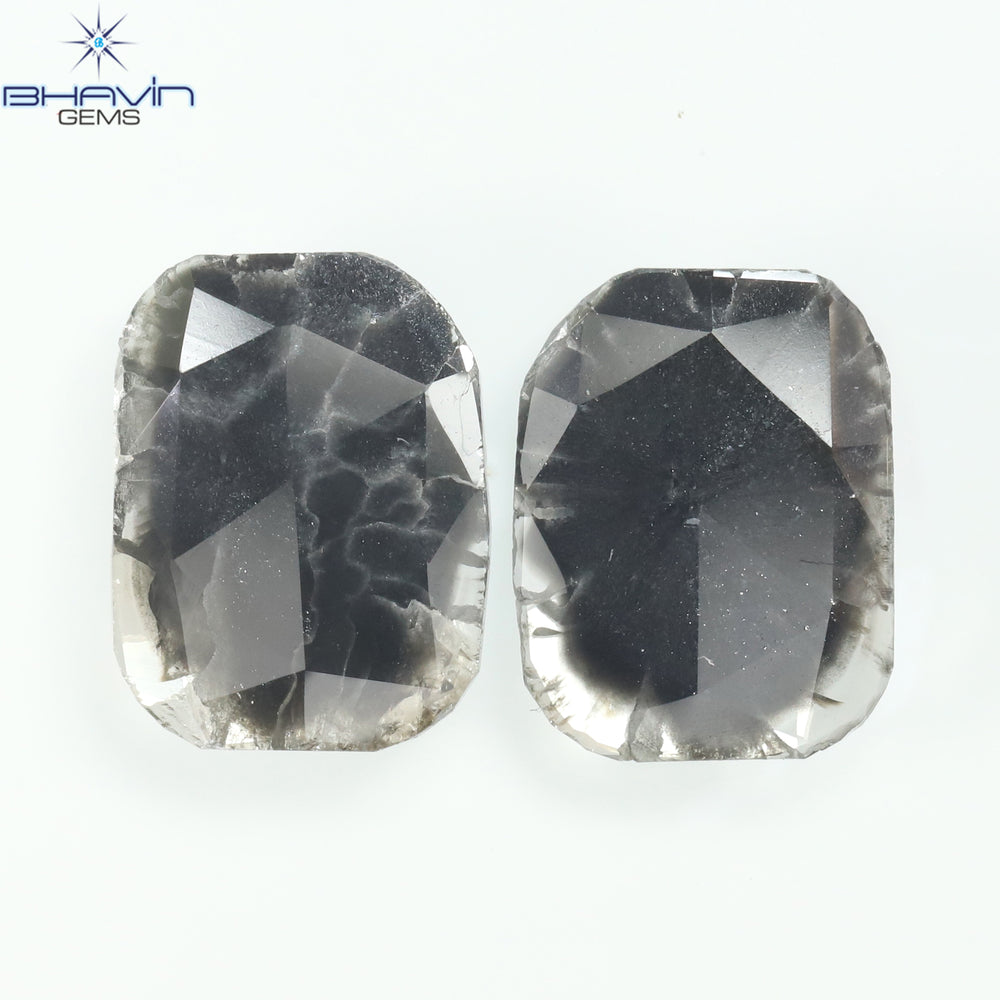 1.75 CT/5 ピース スライス形状 天然ダイヤモンド ソルト アンド ペッパー カラー I3 クラリティ (10.45 MM)