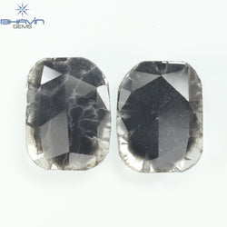 1.75 CT/5 ピース スライス形状 天然ダイヤモンド ソルト アンド ペッパー カラー I3 クラリティ (10.45 MM)