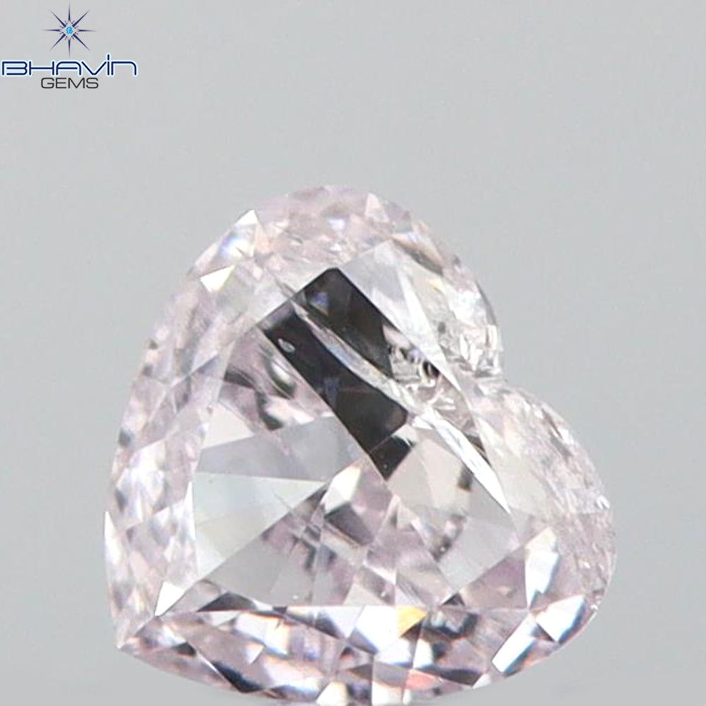 0.11 CT Heart Shape Natural Diamond Pink Color SI2 Clarity (3.00 MM)