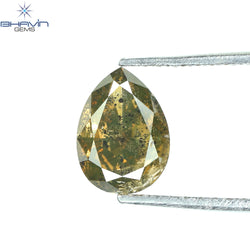 1.25 CT Pear Shape Natural Diamond Brown Color I2 Clarity (7.80 MM)