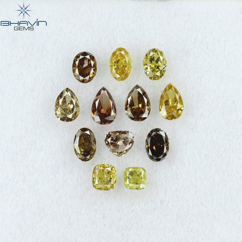 1.55 CT/12 Pcs Mix Shape Natural Diamond Mix Color SI1 Clarity (4.35 MM)
