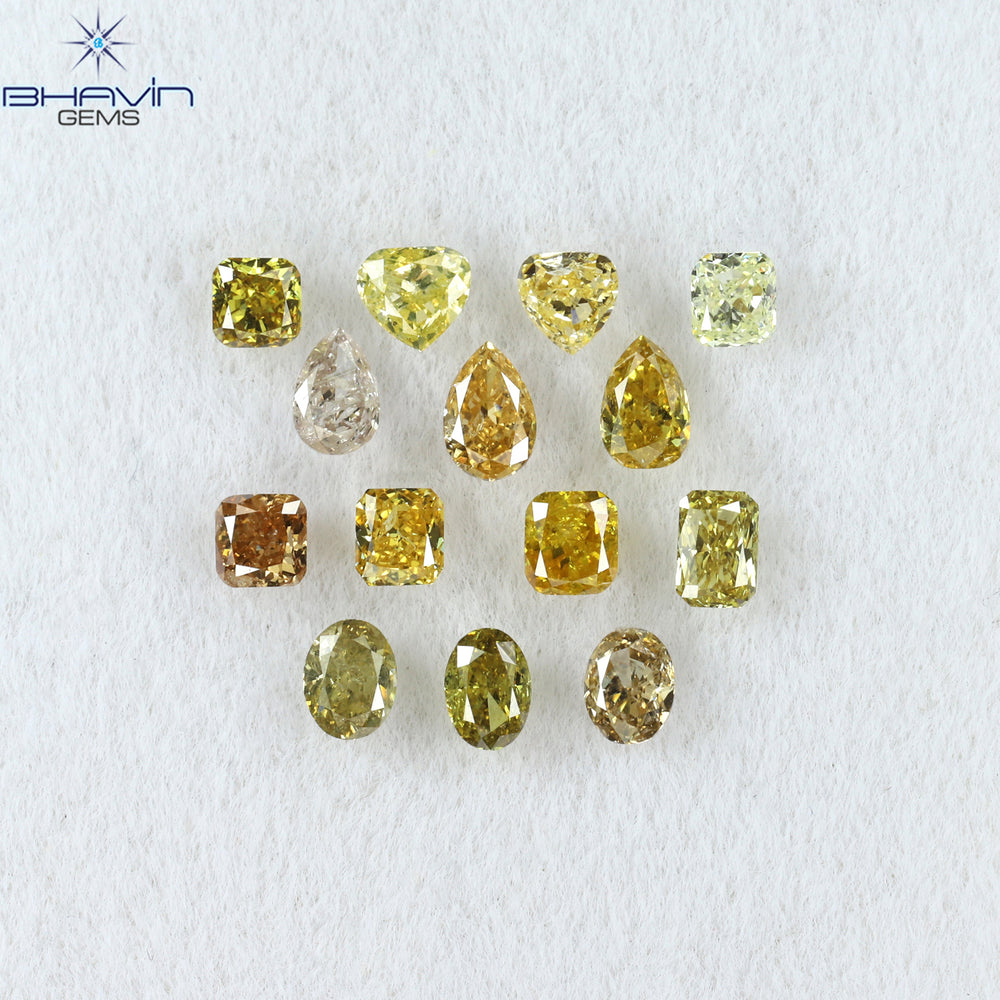 0.99 CT/14 Pcs Mix Shape Natural Diamond Mix Color SI1 Clarity (3.35 MM)