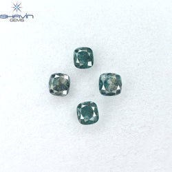 1.07 CT/4 Pcs Cushion Diamond Natural Diamond Blue Diamond Clarity I3 (3.85 MM)