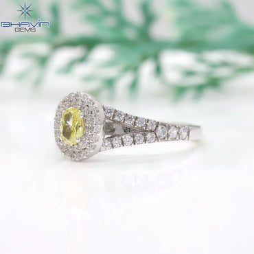 Oval Diamond Natural Diamond Ring Yellow Color Gold Ring Engagement Ring