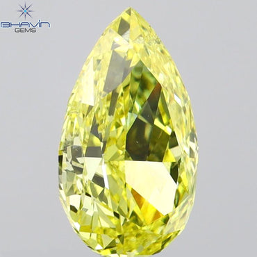 GIA Certified 1.00 CT Pear Diamond Yellow Color Natural Loose Diamond (8.37 MM)