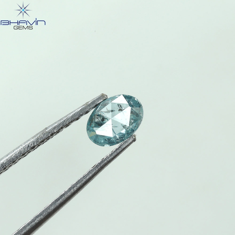 0.22 CT Oval Shape Natural Diamond Blue Color I2 Clarity (4.78 MM)