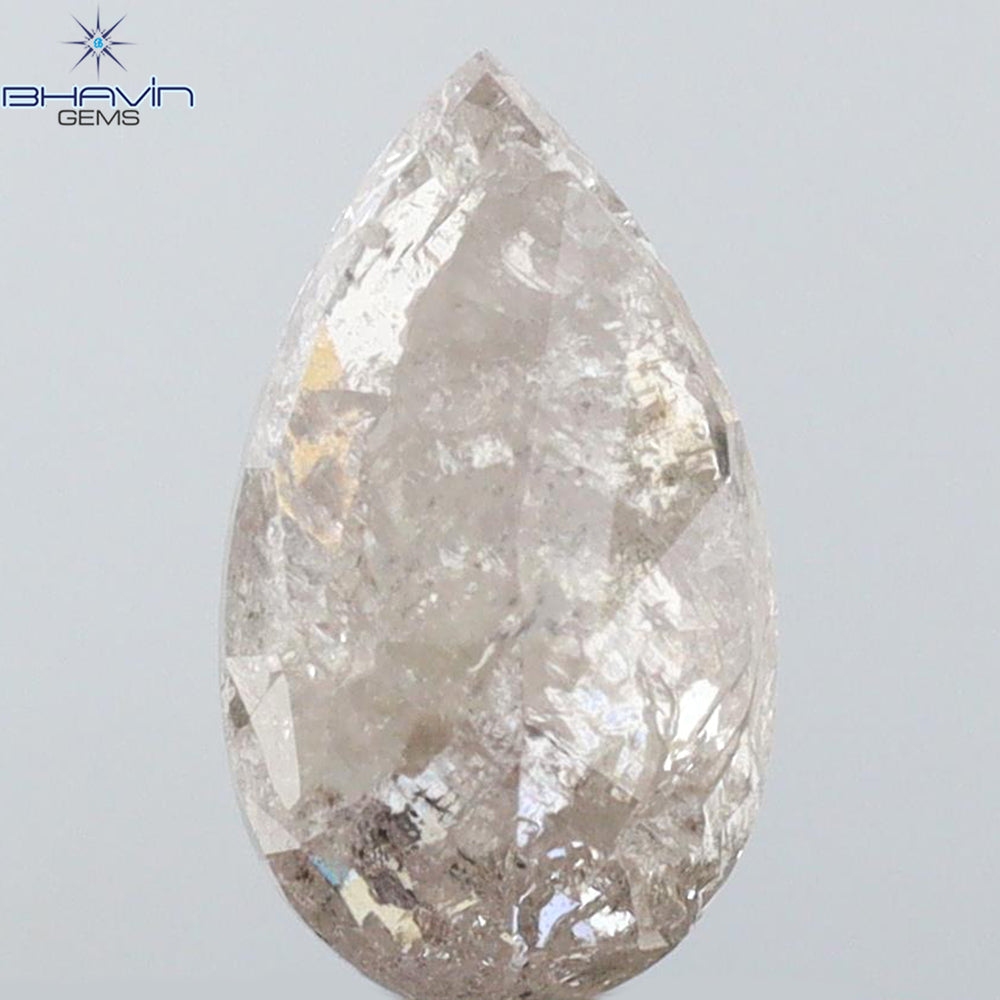 0.39 CT ペアシェイプ ナチュラル ルース ダイヤモンド ソルト アンド ペッパー カラー I3 クラリティ (5.27 MM)