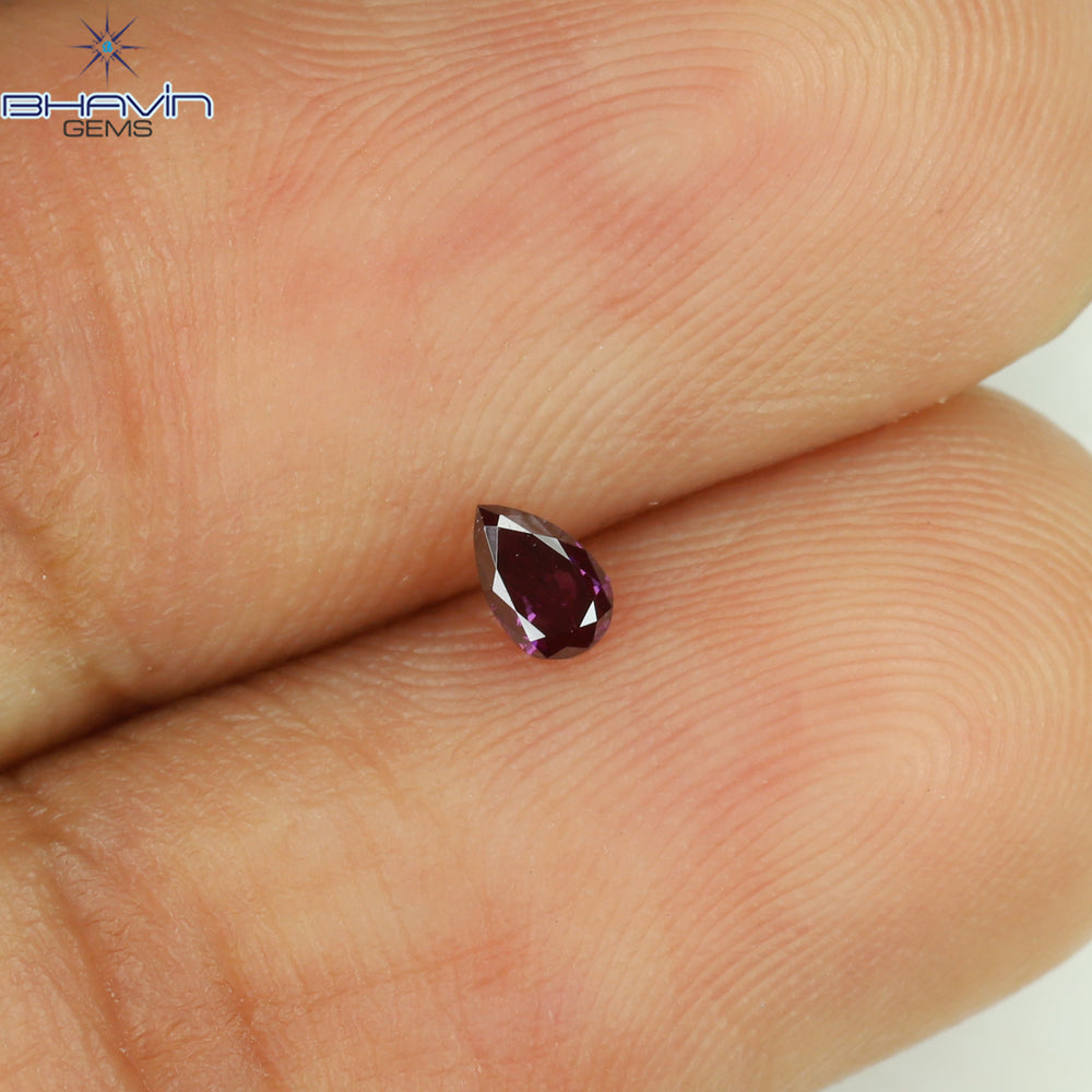 0.07 CT Pear Shape Natural Diamond Pink Color VS2 Clarity (3.22 MM)