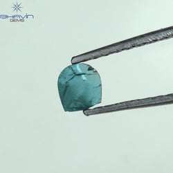 0.11 CT Slice Shape Natural Diamond Blue Color I3 Clarity (3.73 MM)