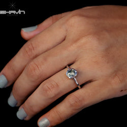 Rough Diamond Natural Diamond Ring Blue Color Gold Ring Engagement Ring