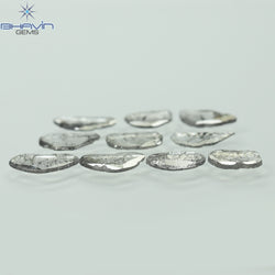 2.13 CT/10 Pcs Slice Shape Natural Diamond Salt And Pepper Color I3 Clarity (8.69 MM)