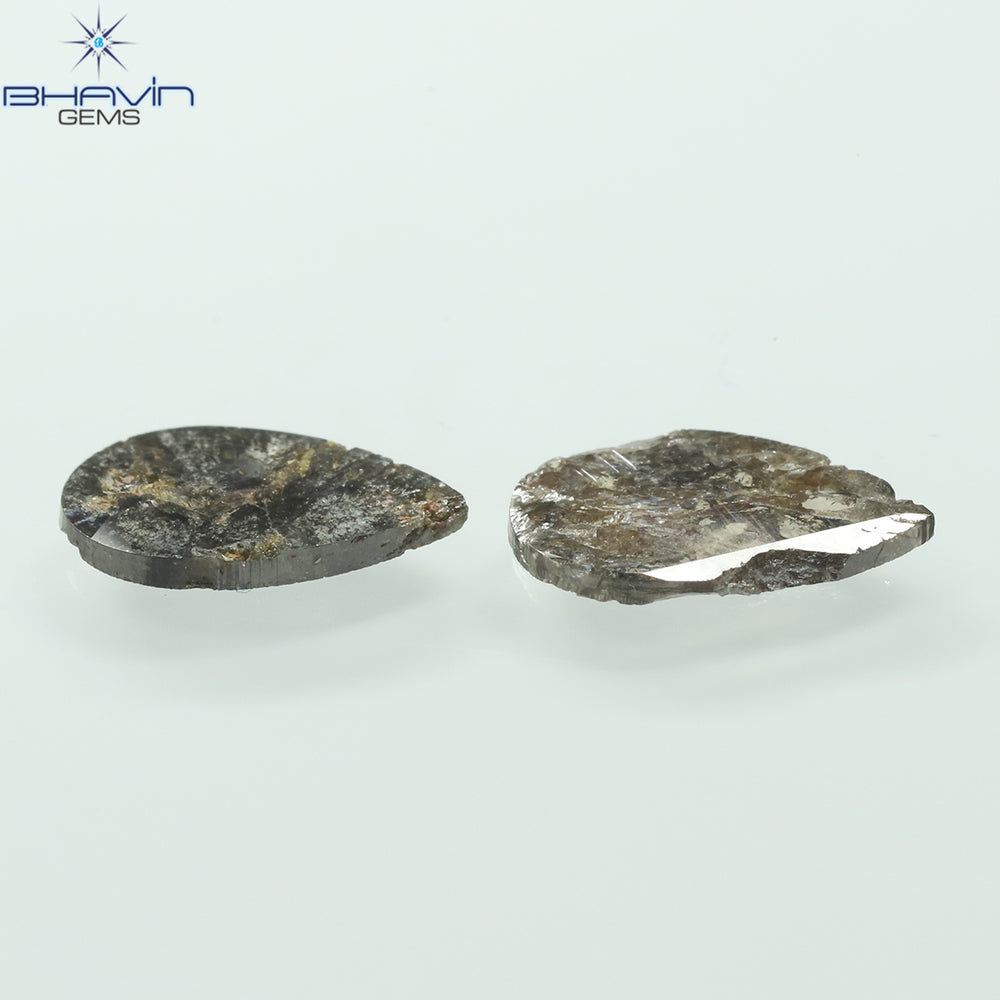 1.75 CT/5 ピース スライス形状 天然ダイヤモンド ソルト アンド ペッパー カラー I3 クラリティ (10.45 MM)