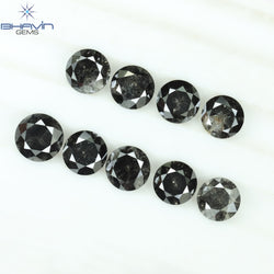 2.69 CT/9 Pcs Round Shape Natural Loose Diamond Salt And pepper Color I3 Clarity (4.25 MM)