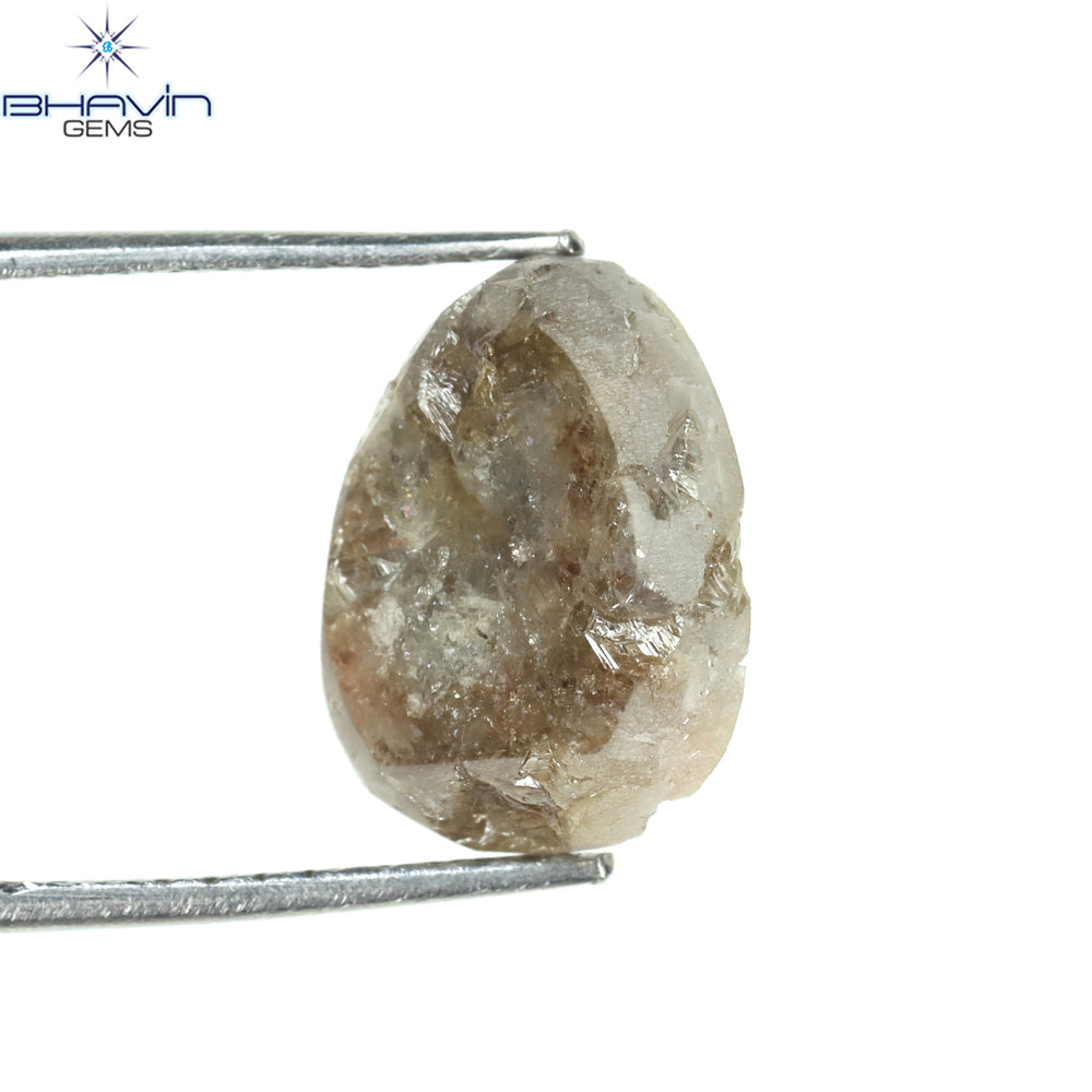 2.59 CT Uncut Shape Peach Natural Loose Diamond I3 Clarity (10.42 MM)