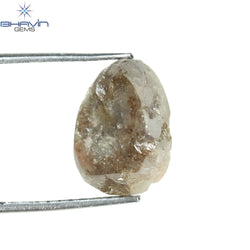 2.59 CT Uncut Shape Peach Natural Loose Diamond I3 Clarity (10.42 MM)