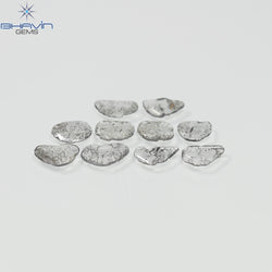 2.13 CT/10 Pcs Slice Shape Natural Diamond Salt And Pepper Color I3 Clarity (8.69 MM)