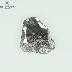 0.95 CT Slice Shape Natural Diamond Salt And Pepper Color I3 Clarity (11.94 MM)