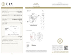 GIA Certified 0.25 CT Oval Shape Natural Diamond Brownish Purple-Pink Color I2 Clarity (4.67 MM)
