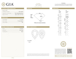 GIA Certified 1.14 CT Pear Natural Diamond Brown Color VS1 Clarity (8.62 MM)