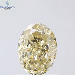 1.01 CT Oval Shape Natural Diamond Yellow Color SI2 Clarity (6.69 MM)