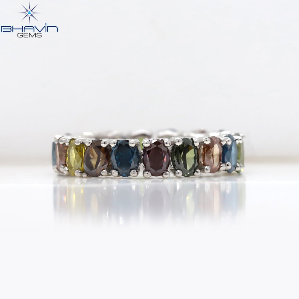 Oval Diamond Natural Diamond Ring Mix Color Gold Ring Engagement Ring