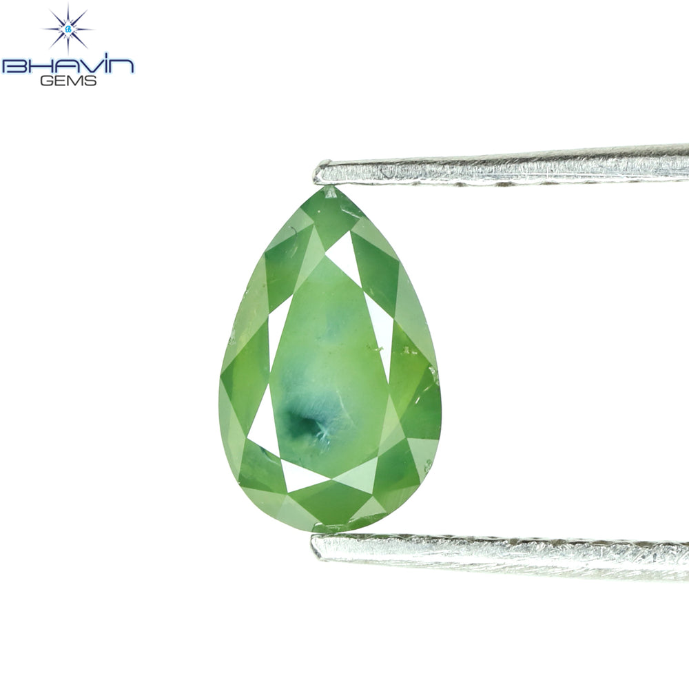 0.71 Pear Shape Natural Diamond Green Color I3 Clarity (7.17 MM)