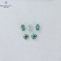 0.50 CT/5 Pcs Mix Shape Natural Diamond Blue Color SI2 Clarity (3.10 MM)