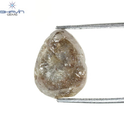 2.59 CT Uncut Shape Peach Natural Loose Diamond I3 Clarity (10.42 MM)