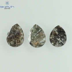 1.75 CT/5 ピース スライス形状 天然ダイヤモンド ソルト アンド ペッパー カラー I3 クラリティ (10.45 MM)