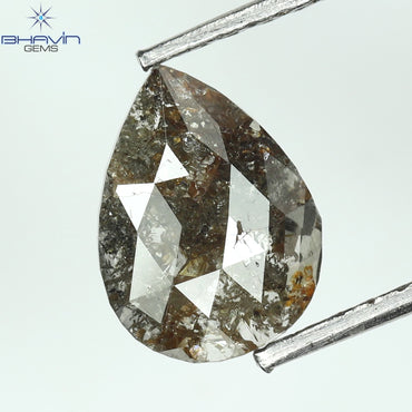 0.70 CT Pear Shape Natural Loose Diamond Salt And Pepper Color I3 Clarity (8.07 MM)