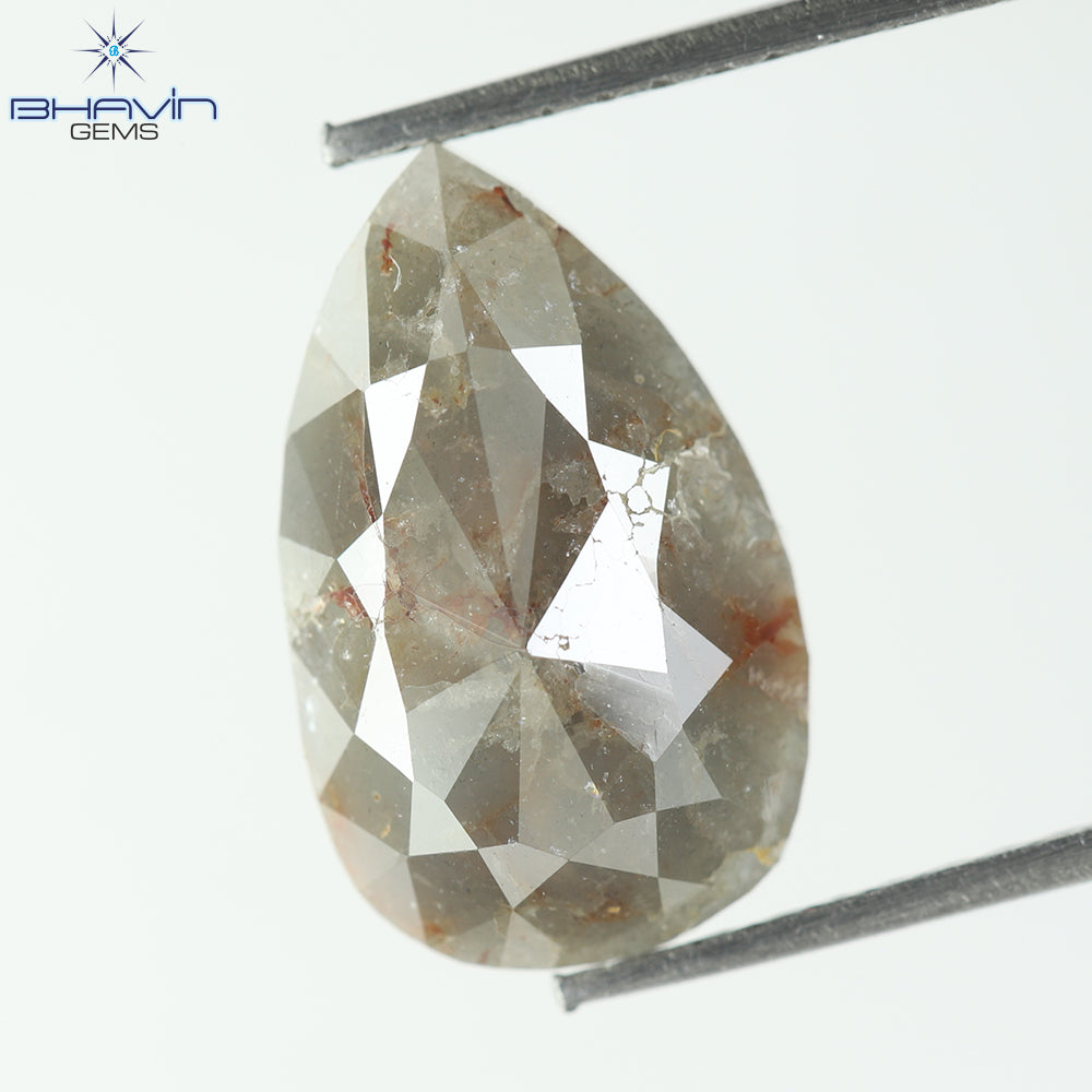 2.78 CT Pear Shape Natural Loose Diamond Salt And Pepper Color I3 Clarity (12.68 MM)