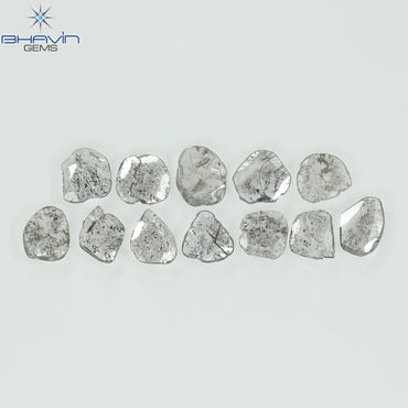 2.15 CT/12 Pcs Slice Shape Natural Diamond Salt And Pepper Color I3 Clarity (6.10 MM)