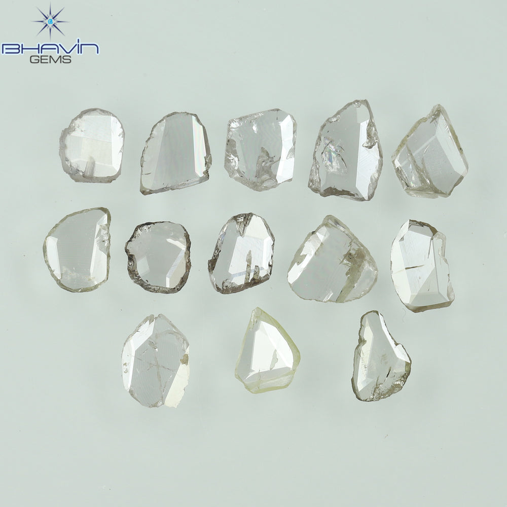 0.97 CT/7 ピース ローズカット ポルキ シェイプ ナチュラル ダイヤモンド ファンシー カラー I1 クラリティ (6.01 MM)