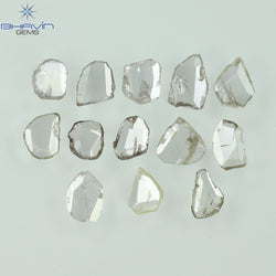 0.97 CT/7 ピース ローズカット ポルキ シェイプ ナチュラル ダイヤモンド ファンシー カラー I1 クラリティ (6.01 MM)