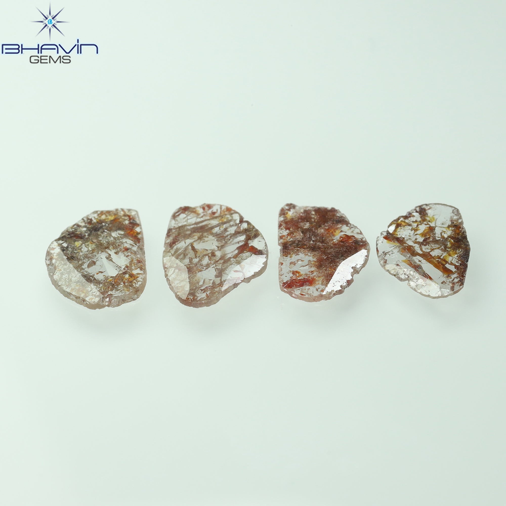 1.72 CT/4 Pcs Slice Shape Natural Loose Diamond Brown Color I3 Clarity (9.28 MM)