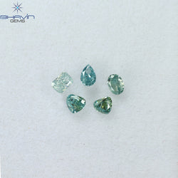 0.50 CT/5 Pcs Mix Shape Natural Diamond Blue Color SI2 Clarity (3.10 MM)