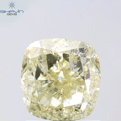1.81 CT Cushion Shape Natural Diamond Yellow Color I2 Clarity (6.30 MM)