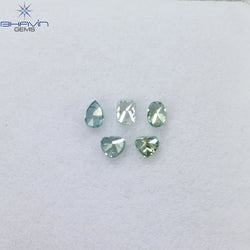 0.50 CT/5 Pcs Mix Shape Natural Diamond Blue Color SI2 Clarity (3.10 MM)