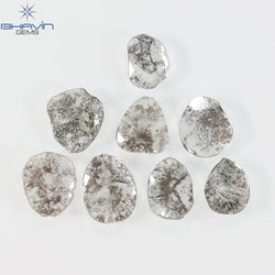 2.53 CT/8 Pcs Slice Shape Natural Diamond Salt And Pepper Color I3 Clarity (7.88 MM)