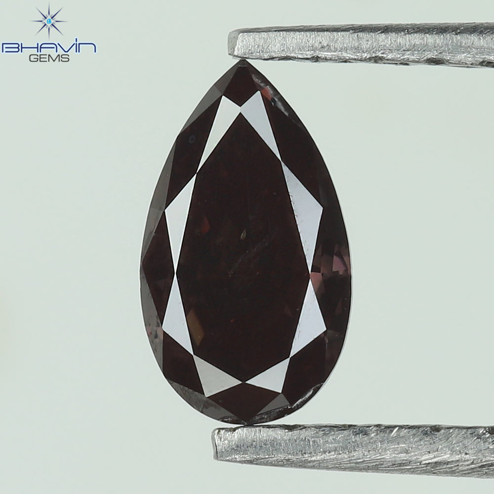 0.67 CT ペアシェイプ ナチュラル ルース ダイヤモンド ブラウン カラー I2 クラリティ (6.83 MM)