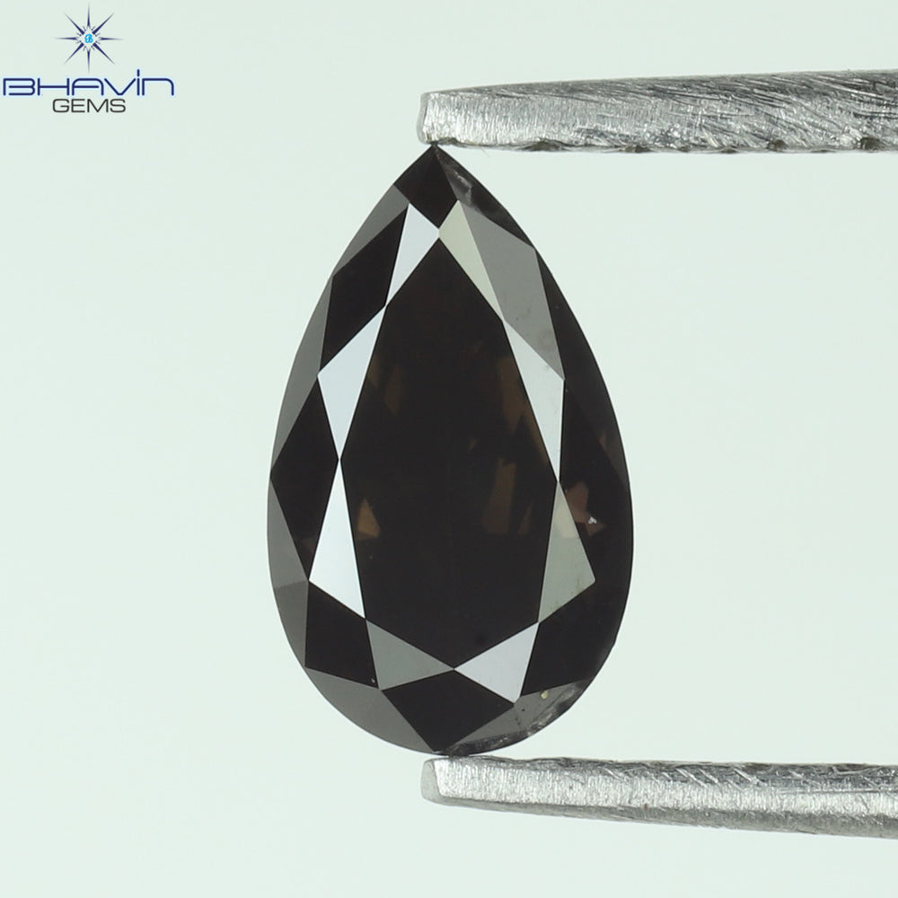 0.28 CT Enhanced Pear Shape Natural Loose Diamond Brown(Cognac) Color VS2 Clarity (5.80 MM)