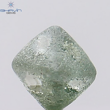0.91 CT、ラフシェイプ、天然ダイヤモンド、緑がかった青色、VS2 クラリティ (5.03 MM)