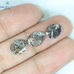 1.75 CT/5 ピース スライス形状 天然ダイヤモンド ソルト アンド ペッパー カラー I3 クラリティ (10.45 MM)