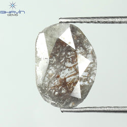 0.78 CT Slice Shape Natural Diamond Salt And Pepper Color I3 Clarity (10.86 MM)