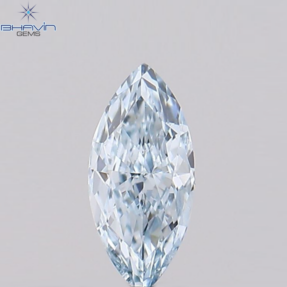 0.17 CT Marquise Shape Natural Diamond Greenish Blue Color VS1 Clarity (5.67 MM)