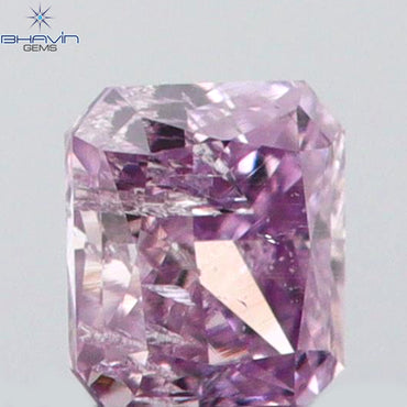0.06 CT Radiant Shape Natural Diamond Pink Color I1 Clarity (2.33 MM)