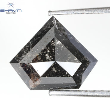 2.03 Pentagon Shape Natural Loose Diamond Black (Salt And Pepper)Color Clarity I3 (8.68 MM)